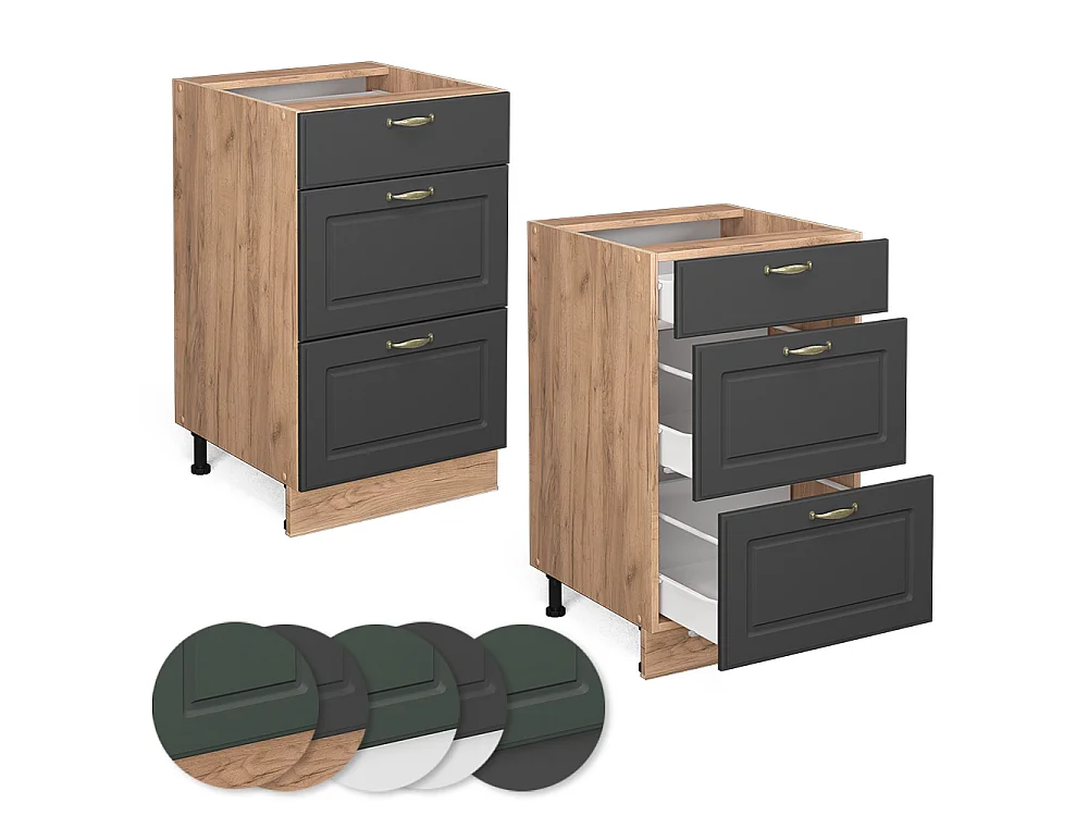 Meuble cuisine anthracite-or 50x51.6x82 fame-line