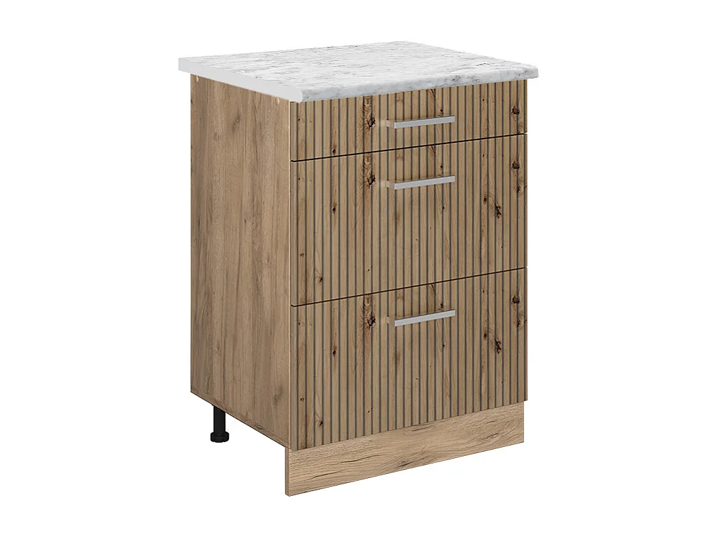 Mueble bajo de cocina roble artesanal 60x60x81.6 r-line