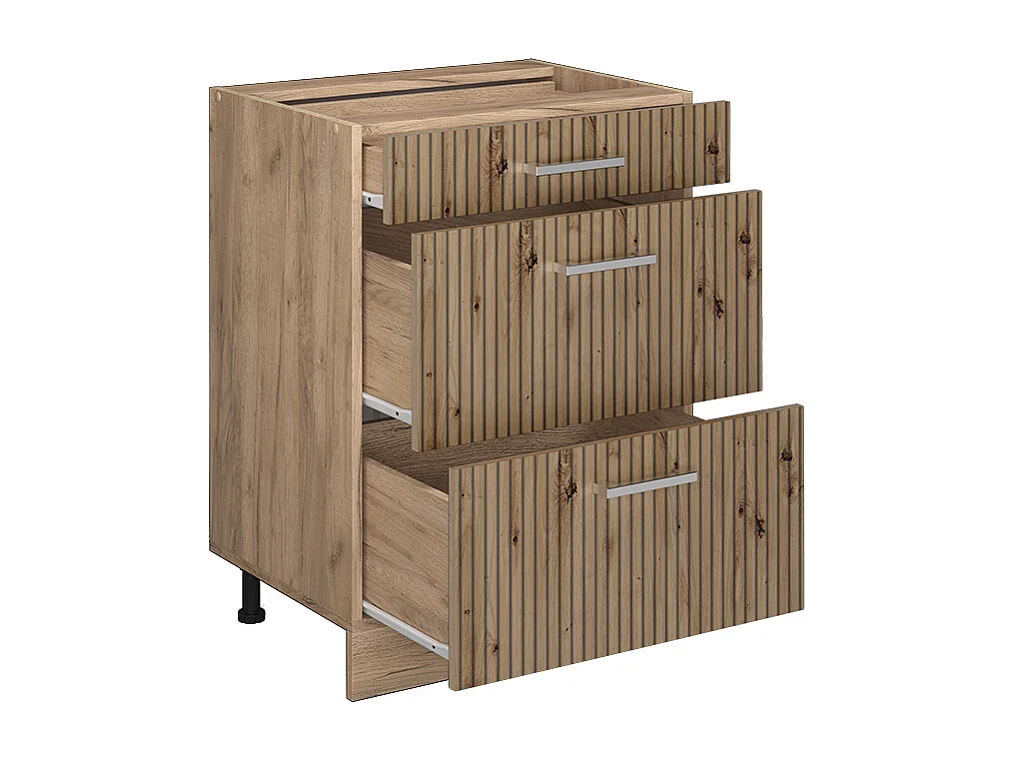 Mueble bajo de cocina roble artesanal 60x60x81.6 r-line