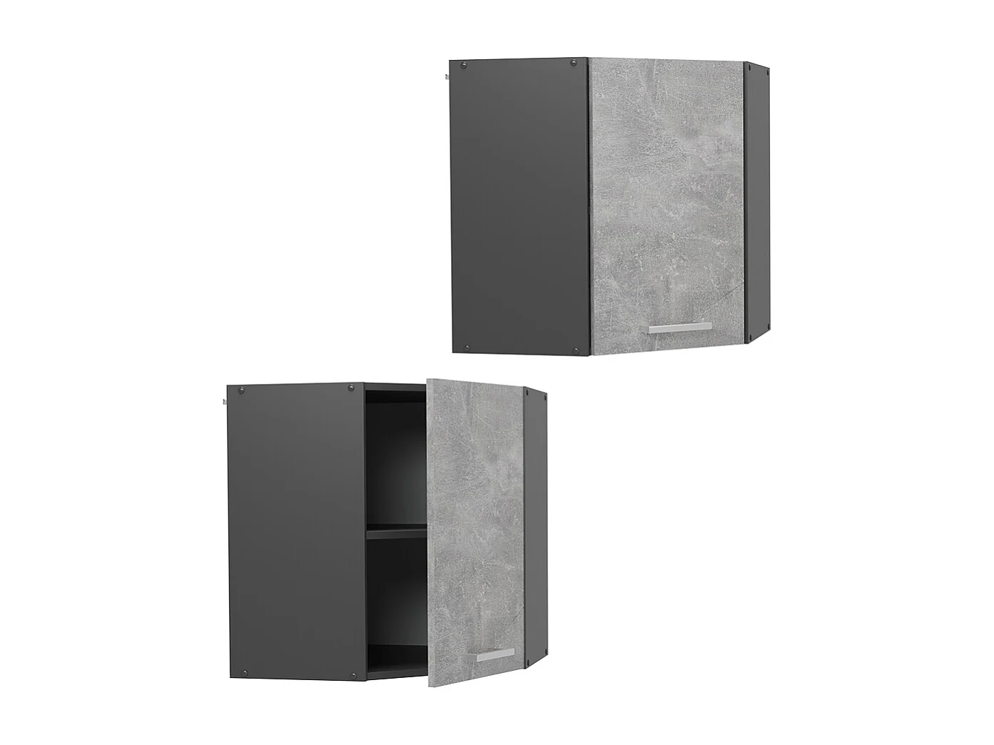 Armario colgante de esquina hormigón 57x34.1x60 r-line