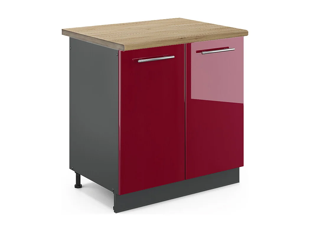 Spülenunterschrank bordeaux hochglanz 80x60x82 fame-line