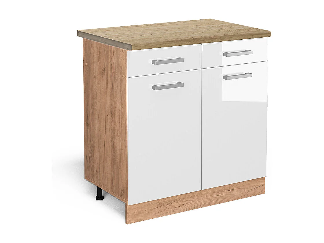 Mobiletto base per cucina bianco lucido 80x60x81.6 r-line