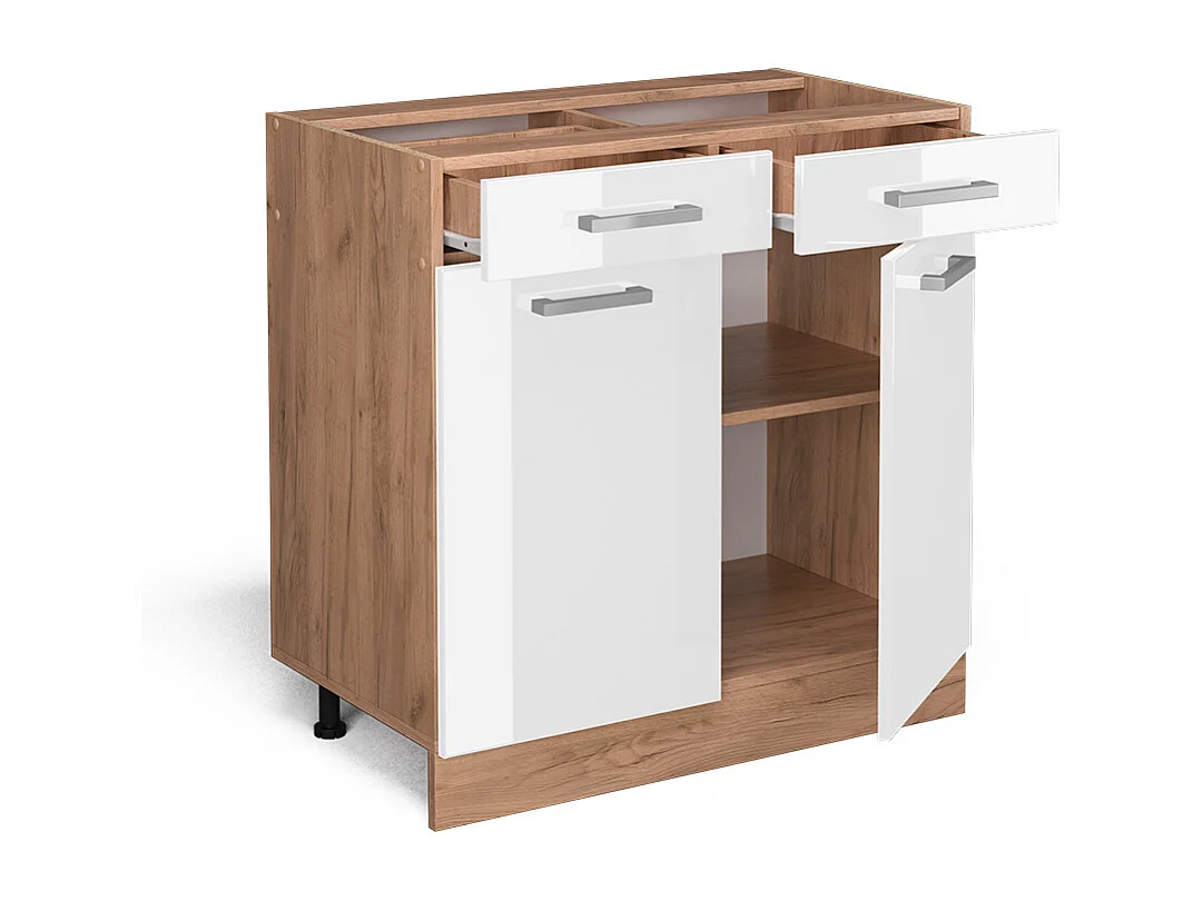 Meuble cuisine blanc haute brillance 80x60x81.6 r-line