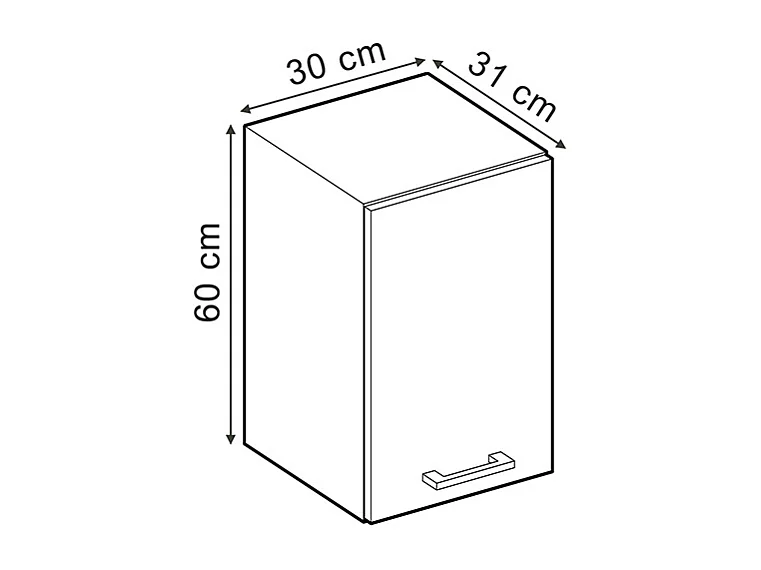 Elément haut de cuisine béton 30x31x60 r-line