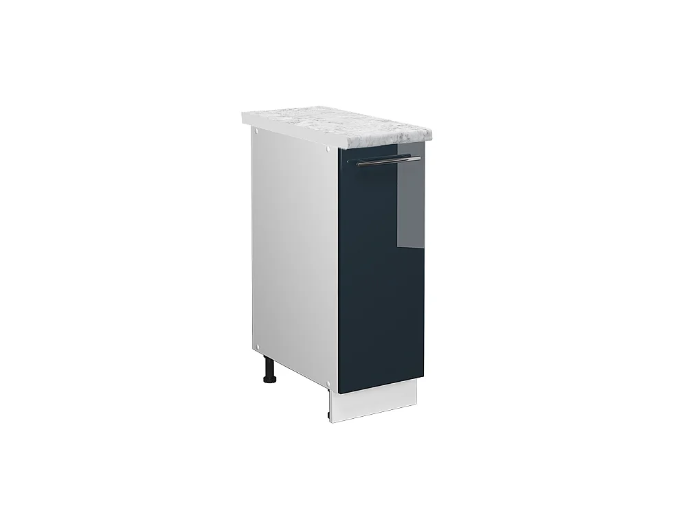 Meuble de cuisine bleu foncé brillant 30x60x82 fame-line