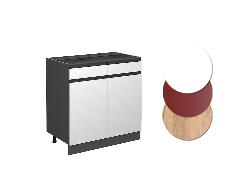 Mobiletto base per cucina bianco 80x46x81.6 r-line