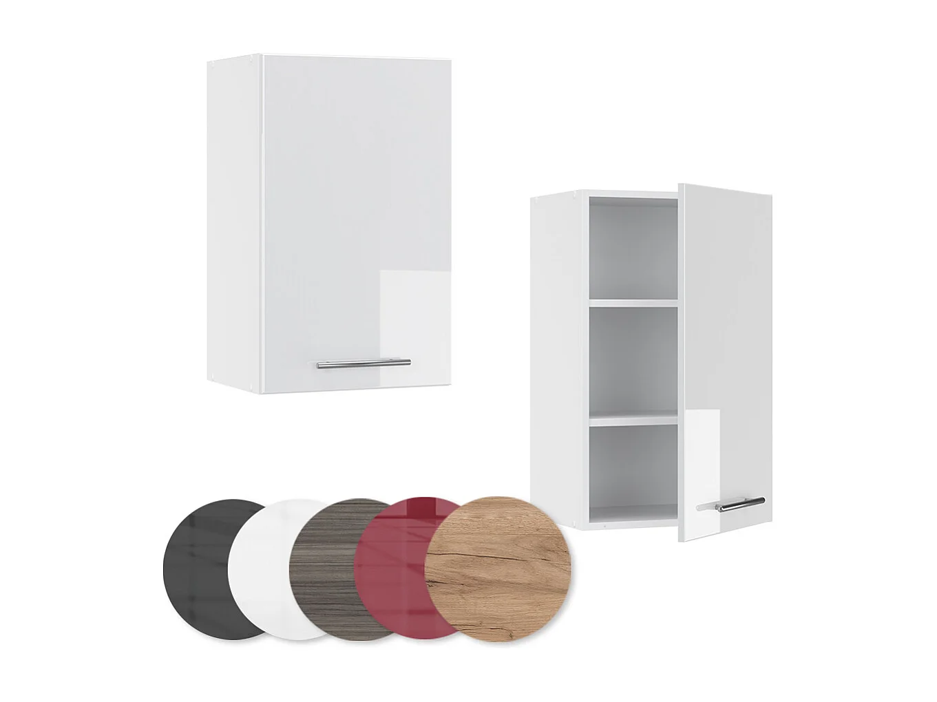 Elément haut de cuisine blanc haute brillance 45x34.1x72 fame-line