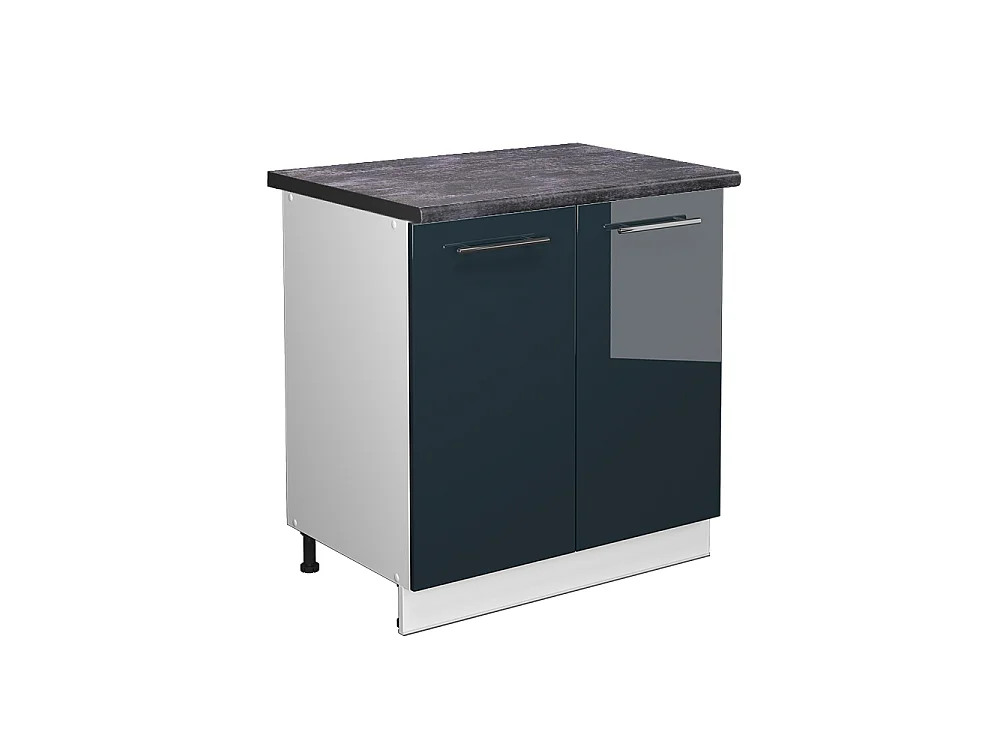 Wastafelkast donkerblauw hoogglans 80x60x82 fame-line