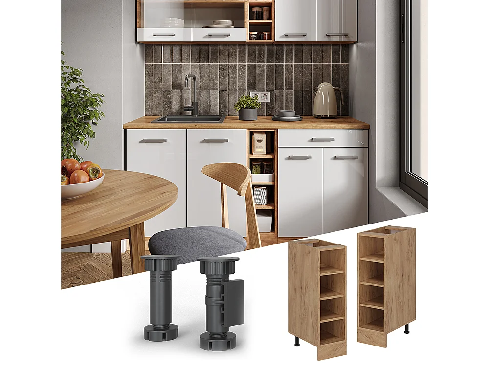 Keukenrek krachtige eik goud 25x44x81.6 r-line