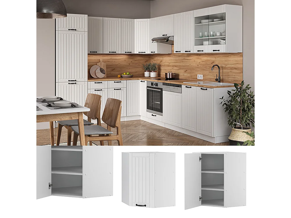 Armario colgante de esquina blanco casa de campo 57x34.1x72 fame-line