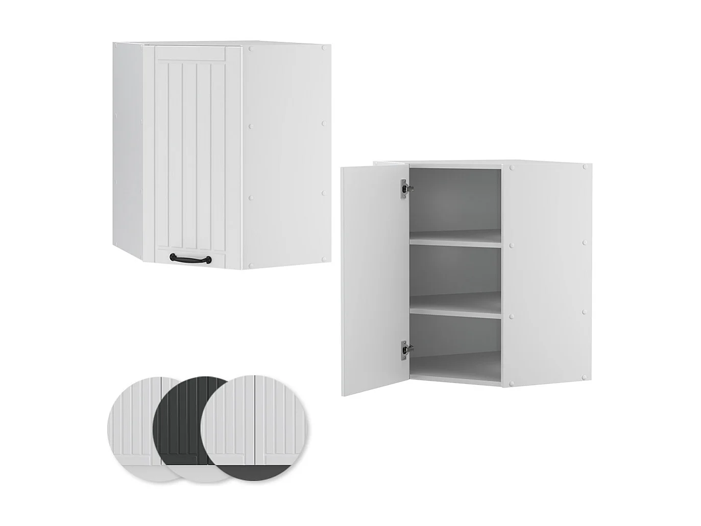 Armario colgante de esquina blanco casa de campo 57x34.1x72 fame-line