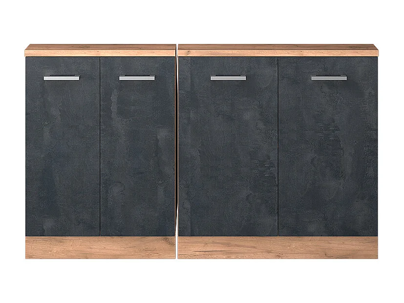 Armario de cocina para techo inclinado hormigón negro 140x46x81.6 r-line