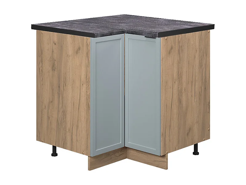 Eckunterschrank hellblau-grau 80.5x60x82 fame-line