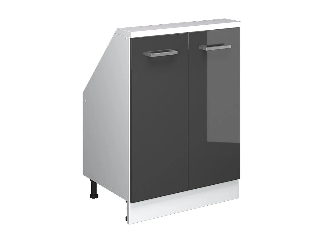 Köksskåp för sluttande tak antracit högblank 60x46x81.6 r-line