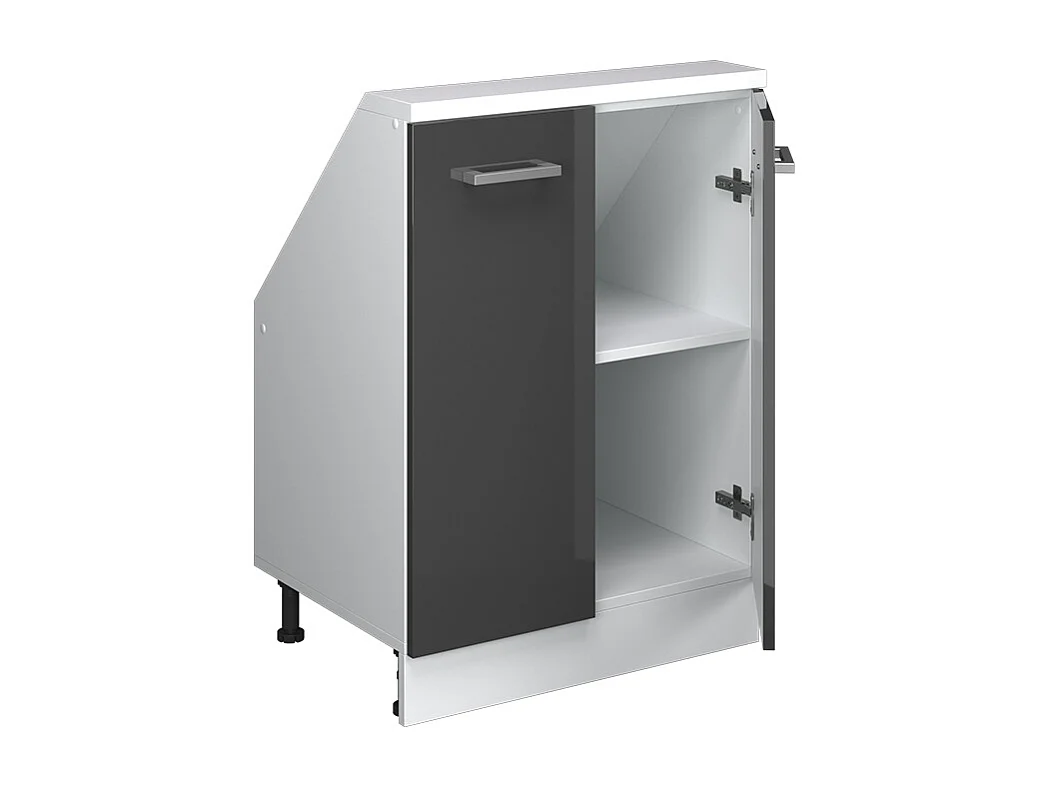 Köksskåp för sluttande tak antracit högblank 60x46x81.6 r-line