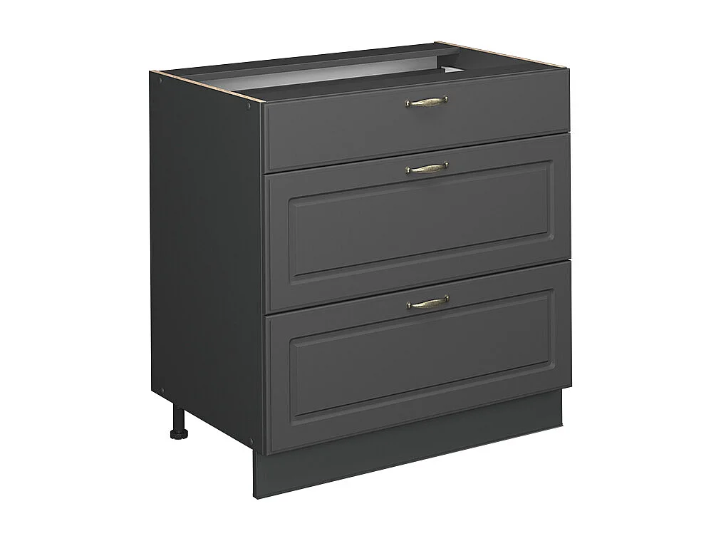 Mueble bajo de cocina antracita-oro landhaus 80x60x82 fame-line