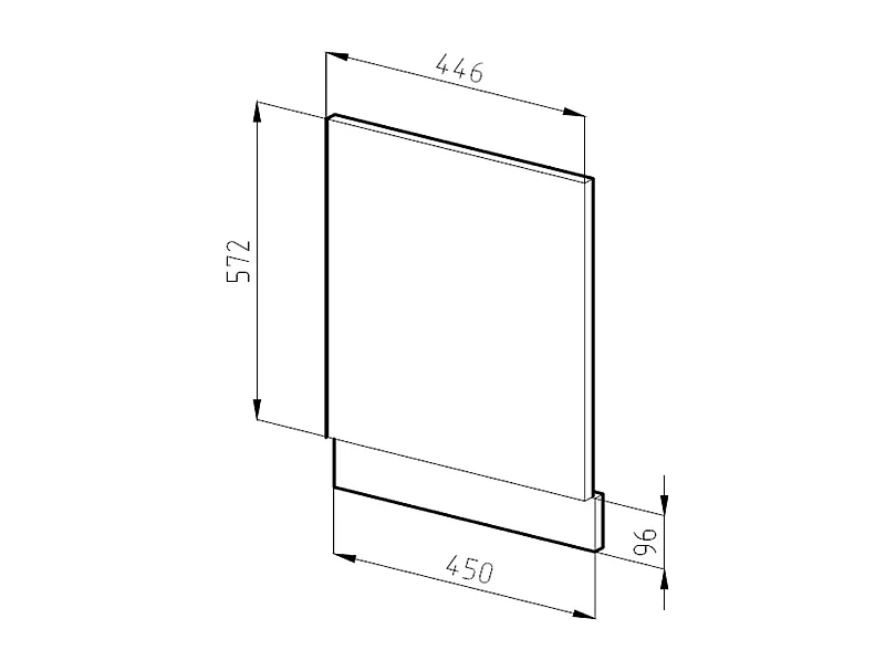 Pannello frontale bianco lucido 45x1.6x57.2 r-line