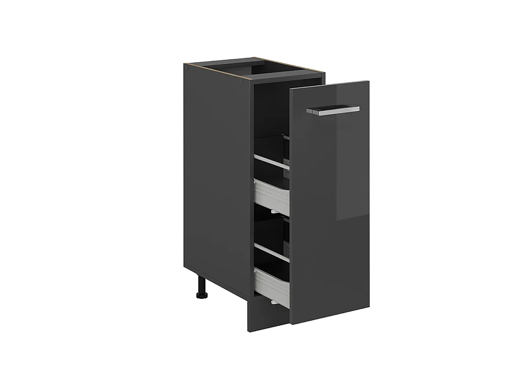 Meuble de cuisine anthracite haute brillance 30x60x81.6 r-line