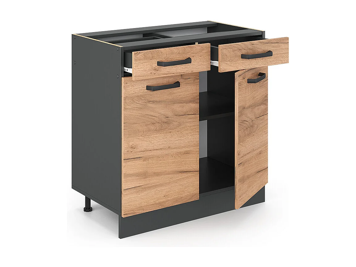 Mueble bajo de cocina roble dorado 80x60x81.6 r-line