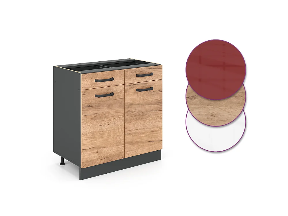 Meuble cuisine chêne de force doré 80x60x81.6 r-line