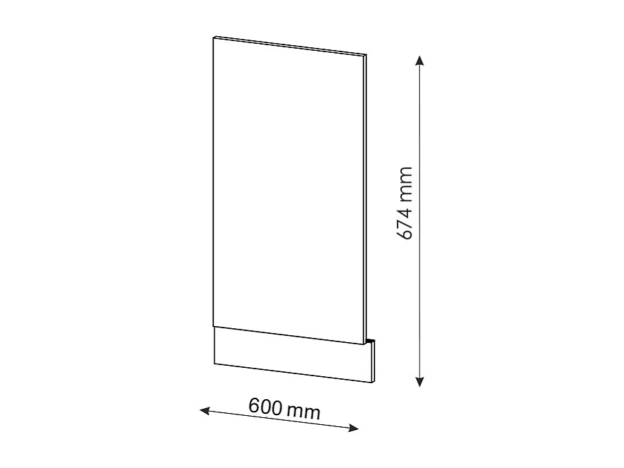 Panel frontal antracita alto brillo 60x1.6x67.4 fame-line