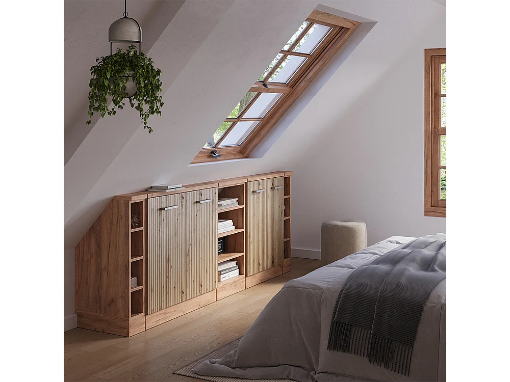 Meuble sous pente chêne artisan 210x46x81.6 r-line