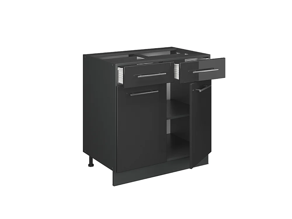 Keukenonderkast antraciet hoogglans 80x51.6x82 fame-line