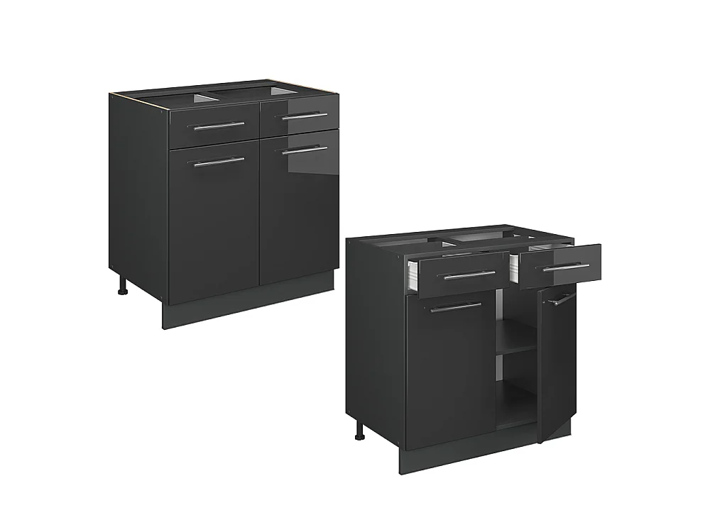 Keukenonderkast antraciet hoogglans 80x51.6x82 fame-line