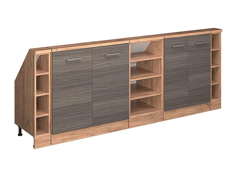Küchenschrank für Dachschrägen edelgrau 215x46x81.6 r-line