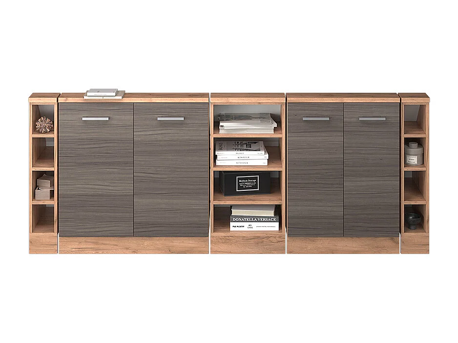 Küchenschrank für Dachschrägen edelgrau 210x46x81.6 r-line