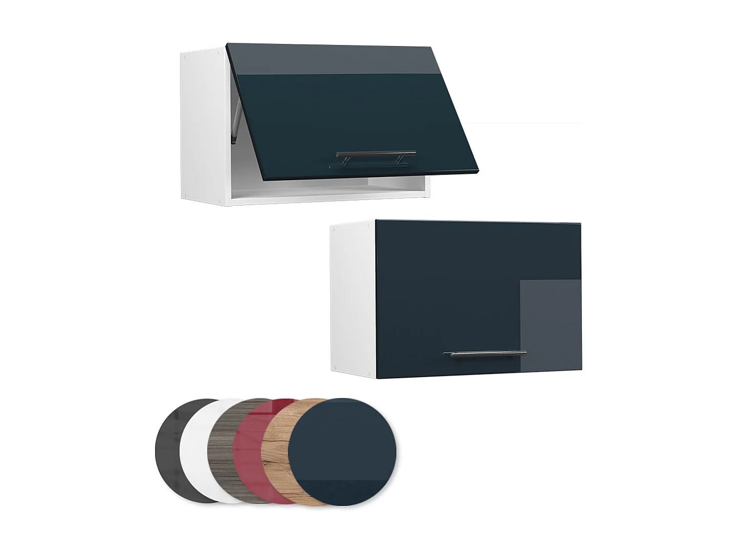 Armario colgante azul oscuro alto brillo 60x34.1x40 fame-line