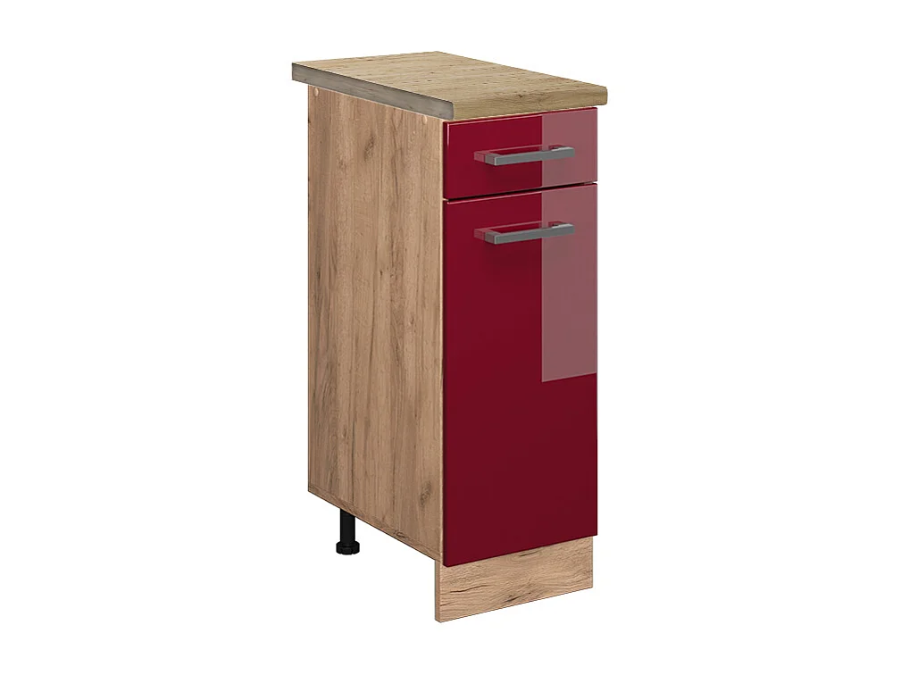 Meuble cuisine rouge brillant 30x60x81.6 r-line