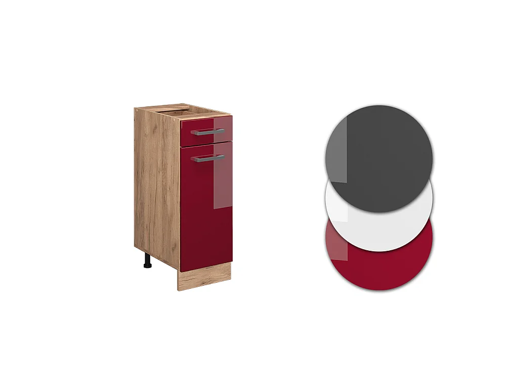 Meuble cuisine rouge brillant 30x60x81.6 r-line