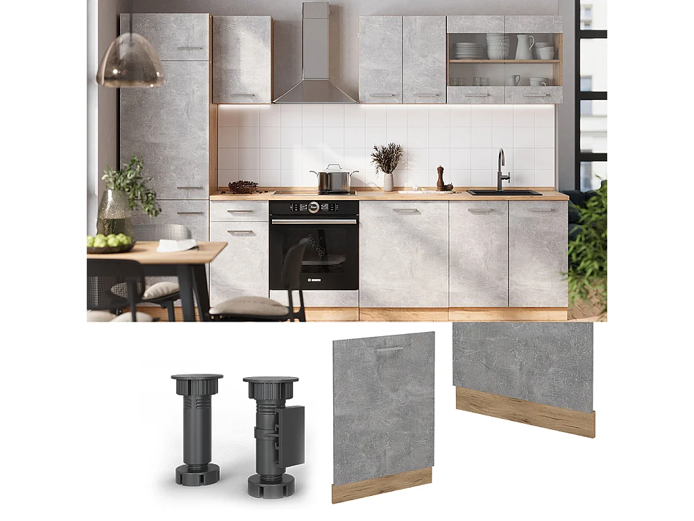 Geschirrspülblende beton 60x1.6x81.8 r-line