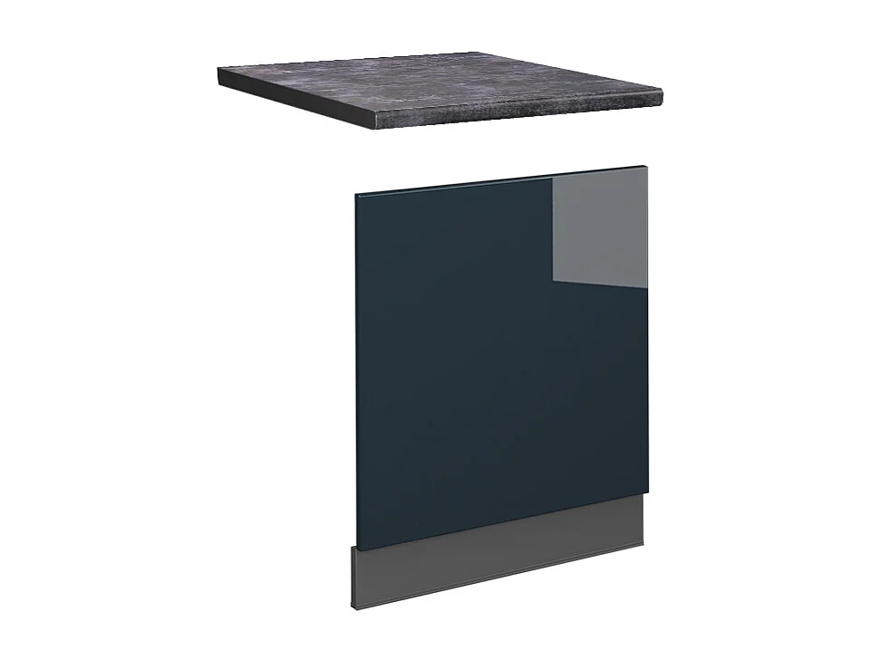 Panel frontal azul oscuro alto brillo 60x1.6x67.4 fame-line