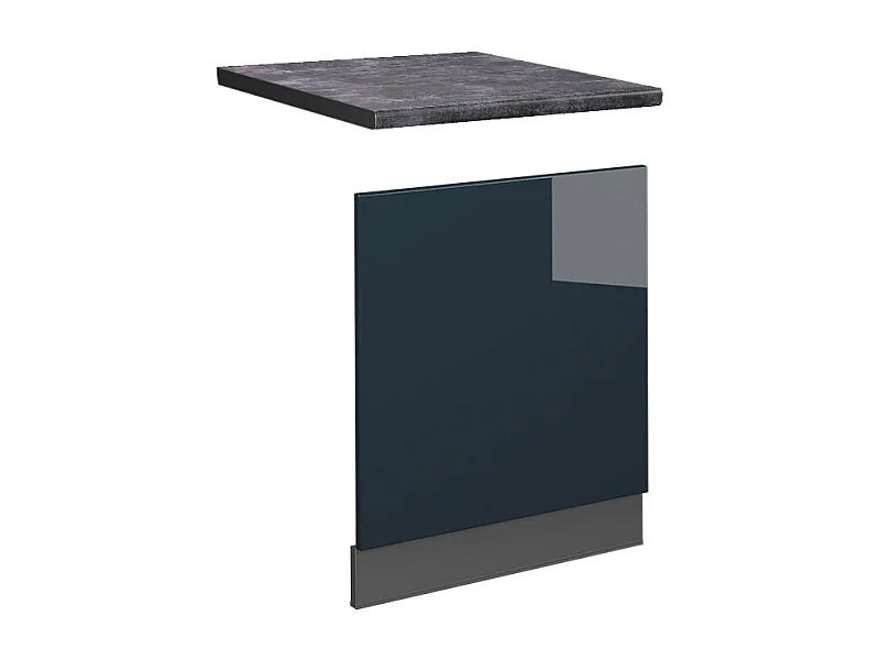 Façade bleu foncé brillant 60x1.6x67.4 fame-line