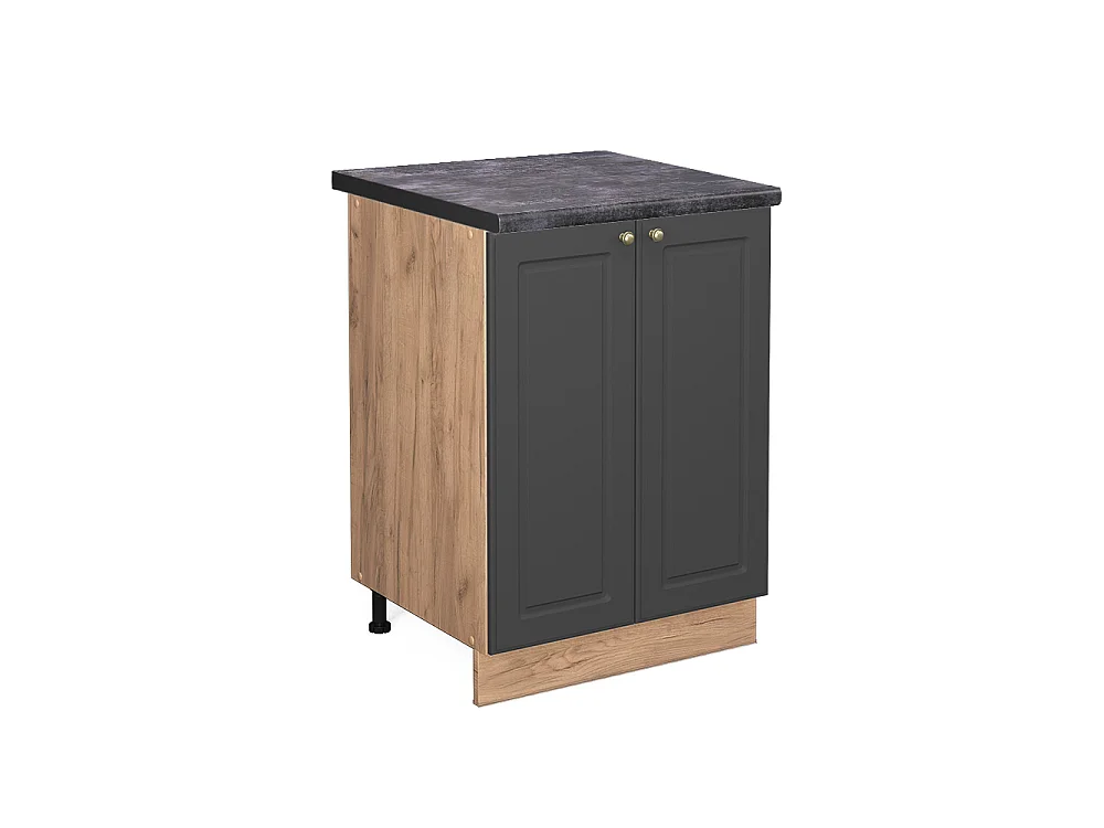 Meuble bas de cuisine anthracite-or 60x60x82 fame-line
