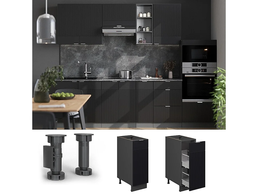 Szafka apteczna czarne paski 30x60x82 fame-line