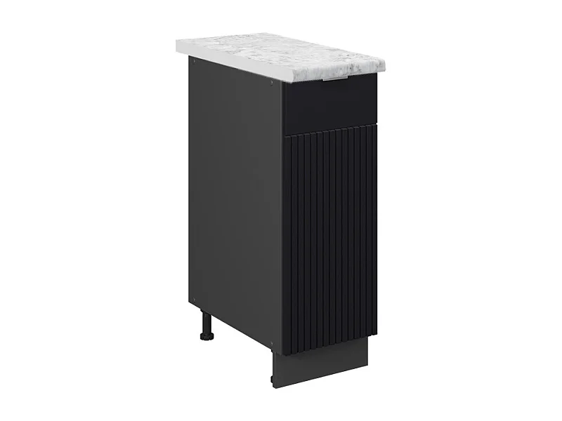 Meuble de cuisine noir rayé 30x60x82 fame-line