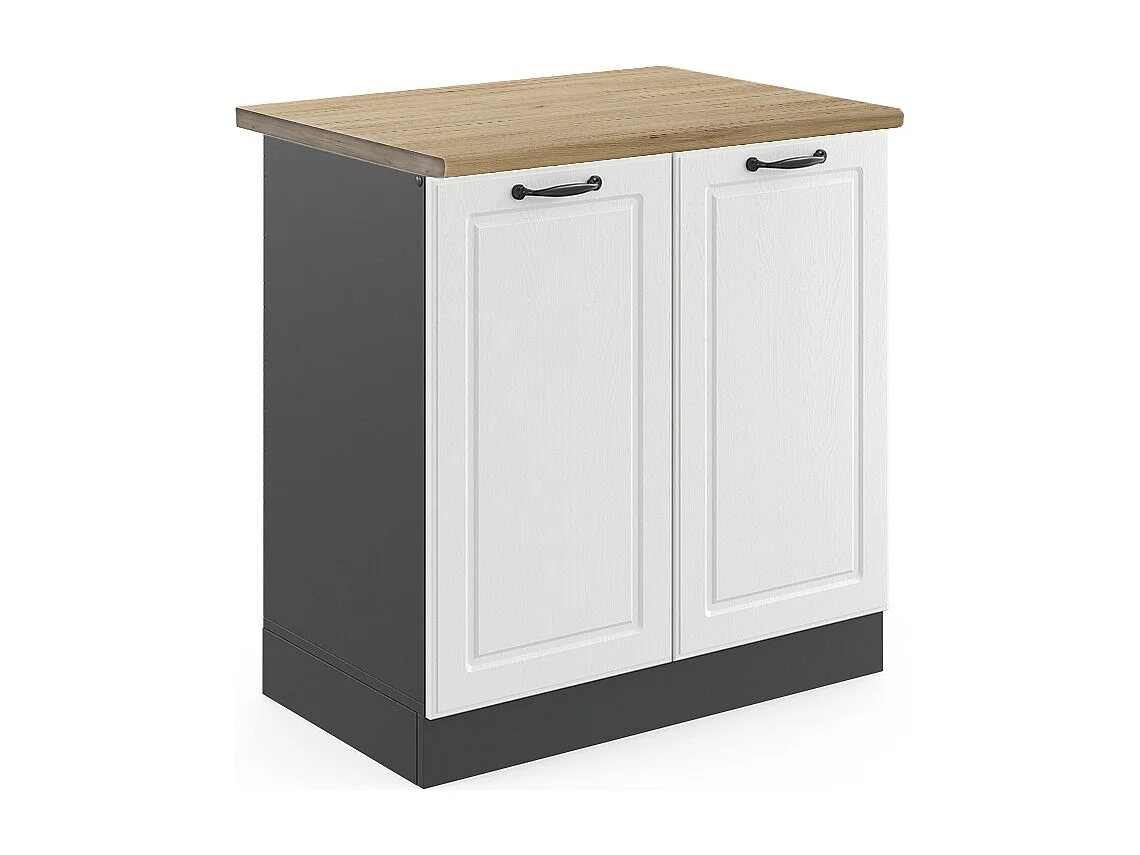 Meuble bas sous-évier blanc campagne 80x60x81.6 r-line