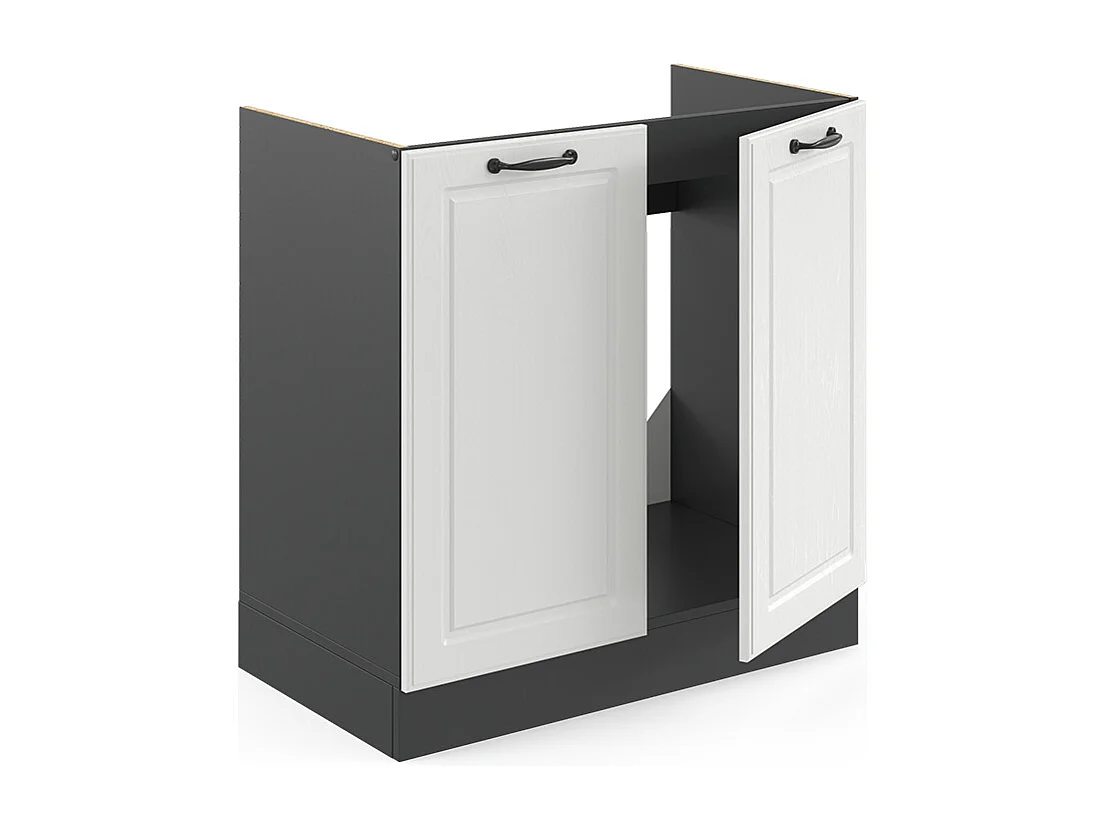 Meuble bas sous-évier blanc campagne 80x60x81.6 r-line