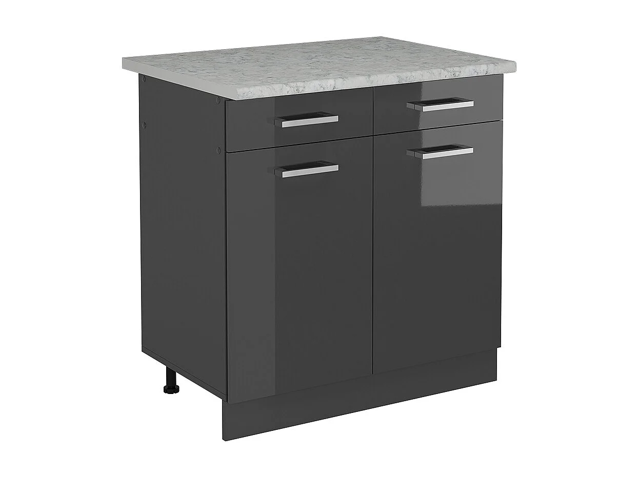 Meuble cuisine anthracite haute brillance 80x60x81.6 r-line