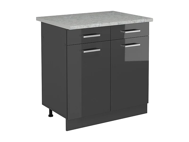 Meuble cuisine anthracite haute brillance 80x60x81.6 r-line