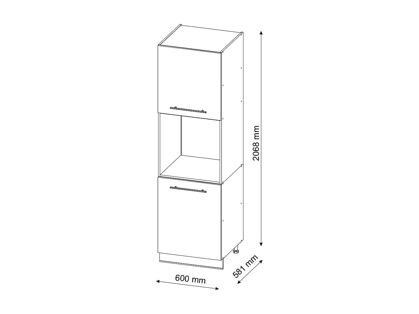 Meuble pour four blanc campagne 60x58x206.8 fame-line