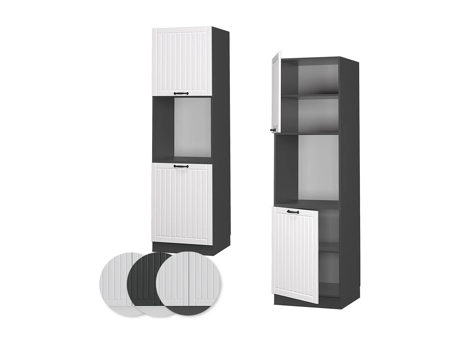 Meuble pour four blanc campagne 60x58x206.8 fame-line