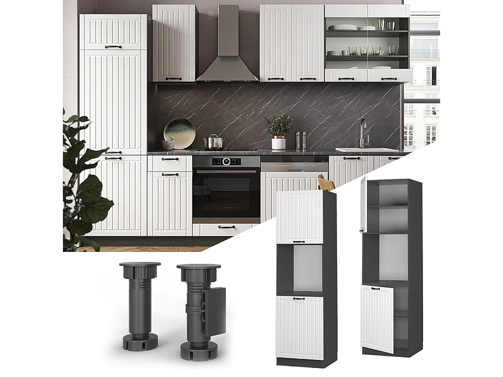 Mobile per forno da incasso Bianco rustico 60x58x206.8 fame-line