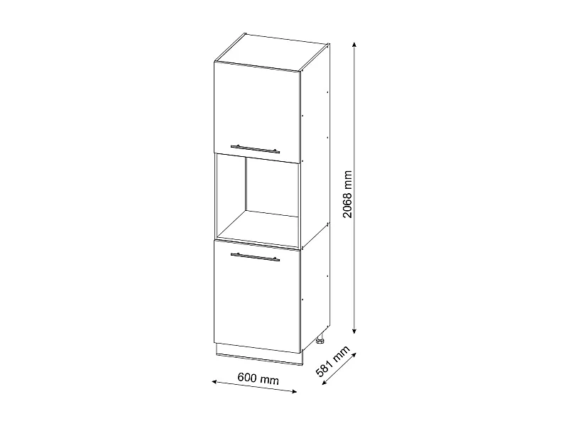 Meuble pour four blanc campagne 60x58x206.8 fame-line