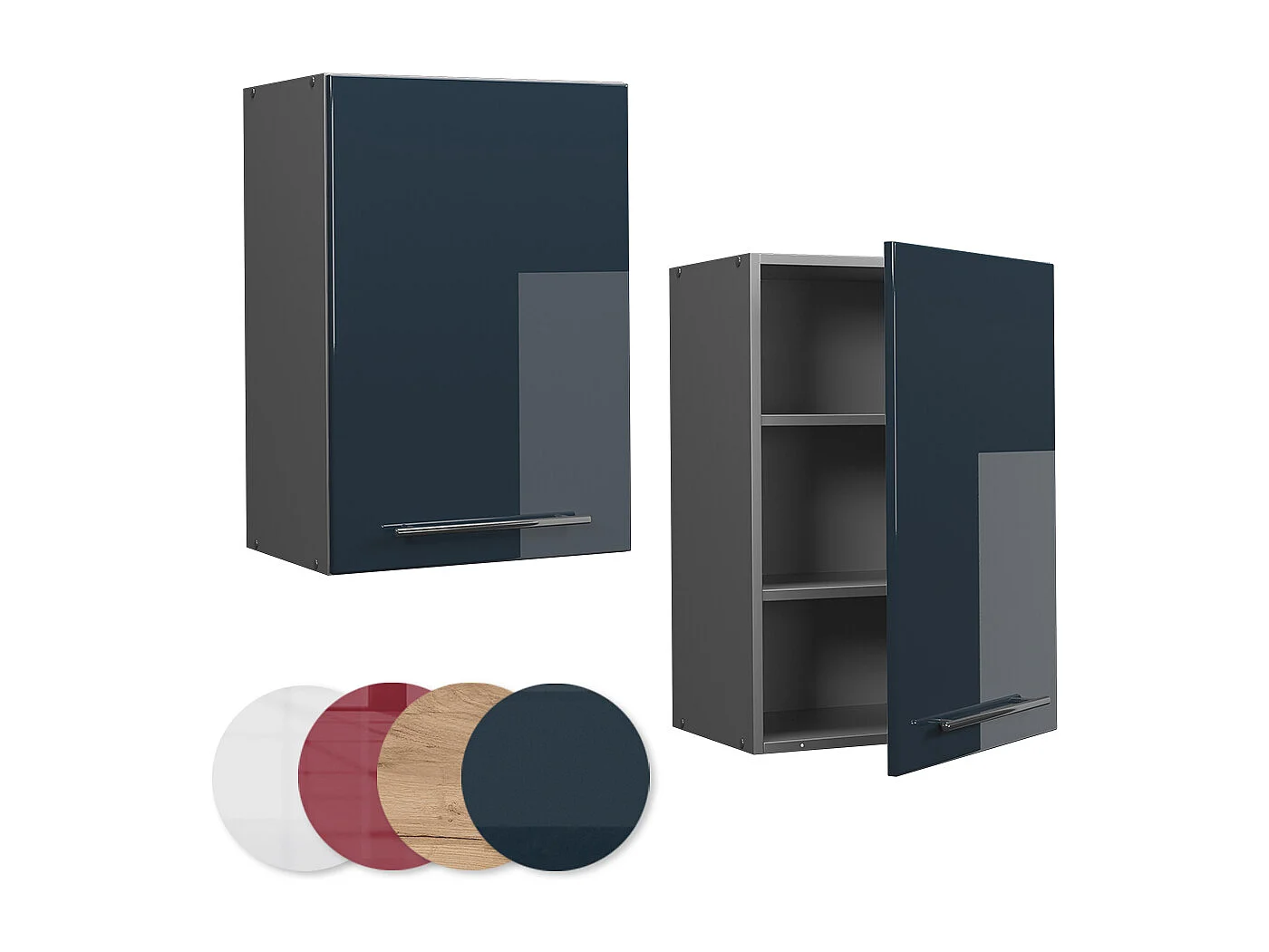 Pensile da cucina blu scuro lucido 50x34.1x72 fame-line