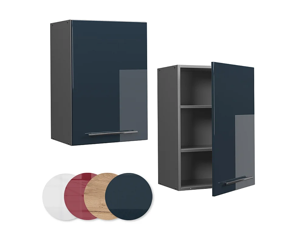 Wall cabinet dark blue high gloss 50x34.1x72 fame-line