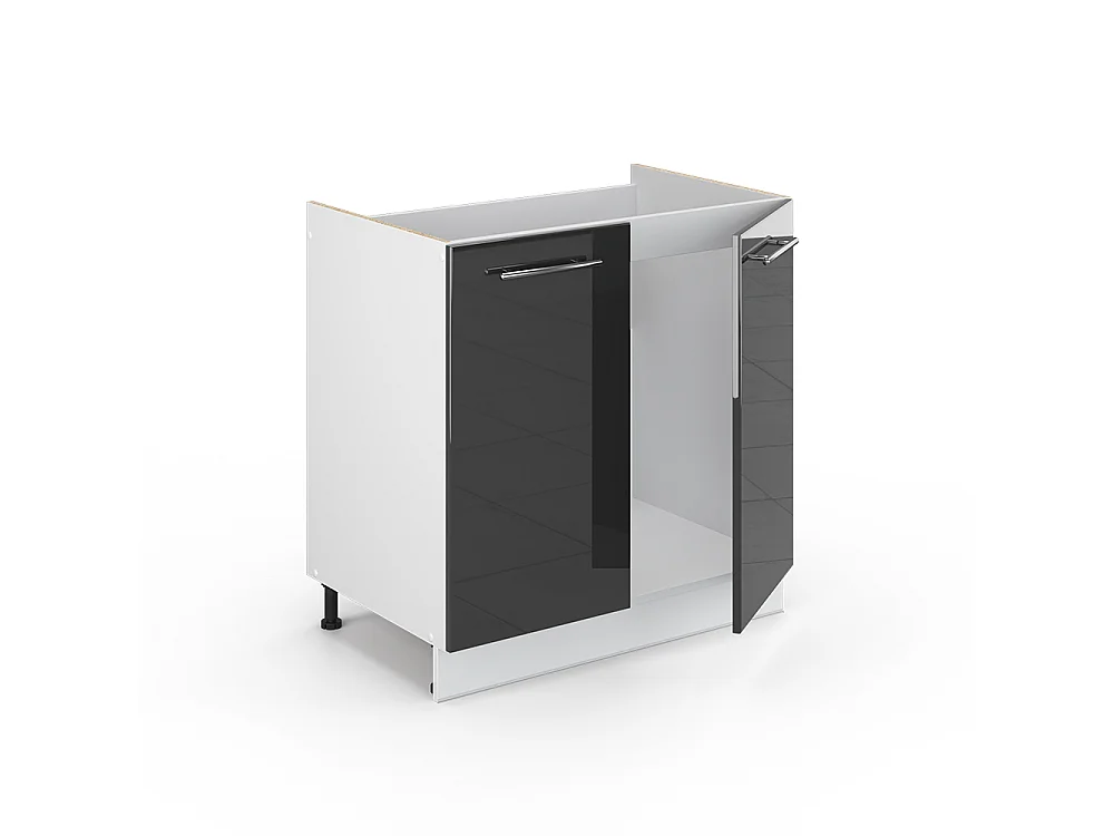 Spülenunterschrank anthrazit hochglanz 80x51.6x82 fame-line
